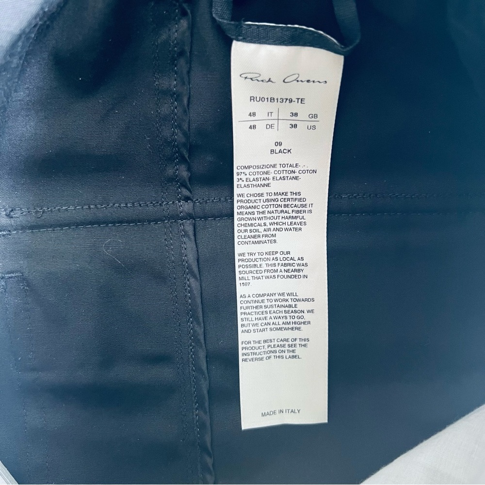*SOLD* Rick Owens, Fogachine SS2022 Cargo Long, Black, EU 48 (US 34” waist) - Picture 6 of 7